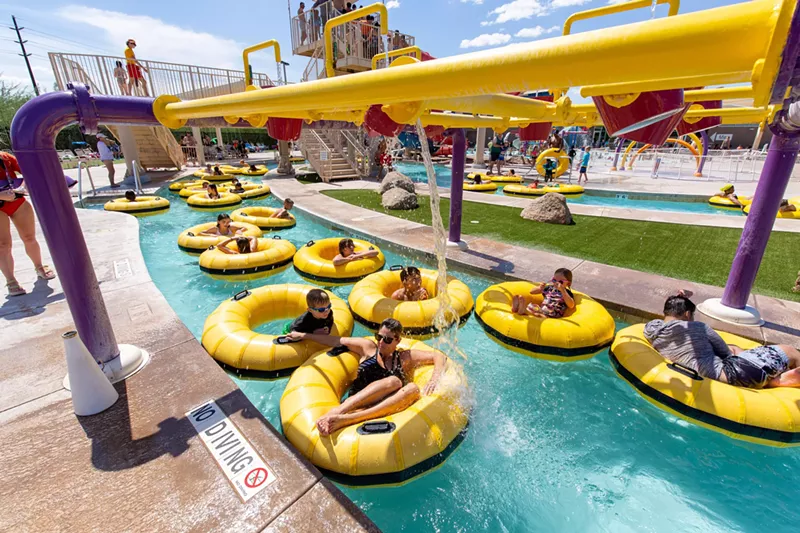 Image: Inner tubes on a lazy river.
