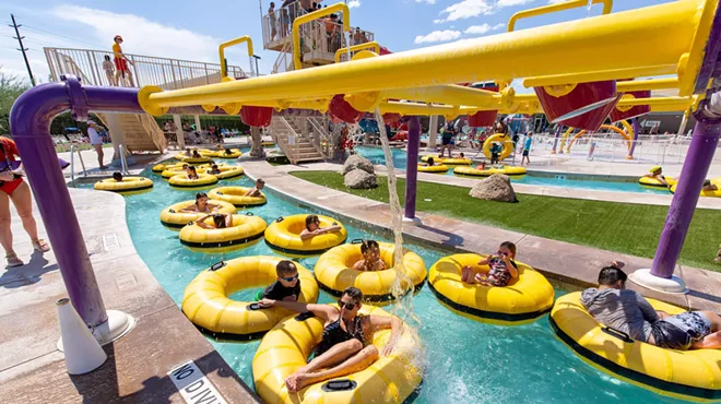 Inner tubes on a lazy river.
