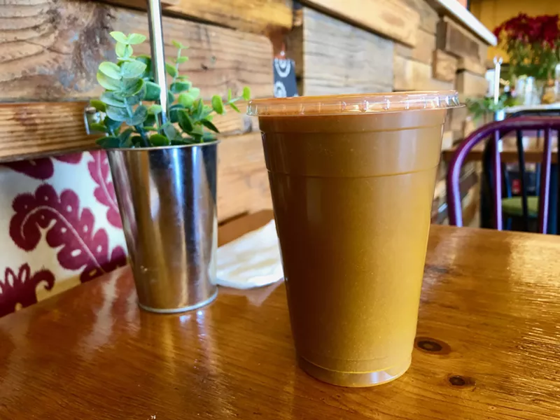 Image: A customized juice from 24 Carrots — Sasha Raj's Tempe restaurant.