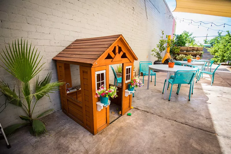 Image: The patio of Ollie Vaughn's is where the kids will want to play.