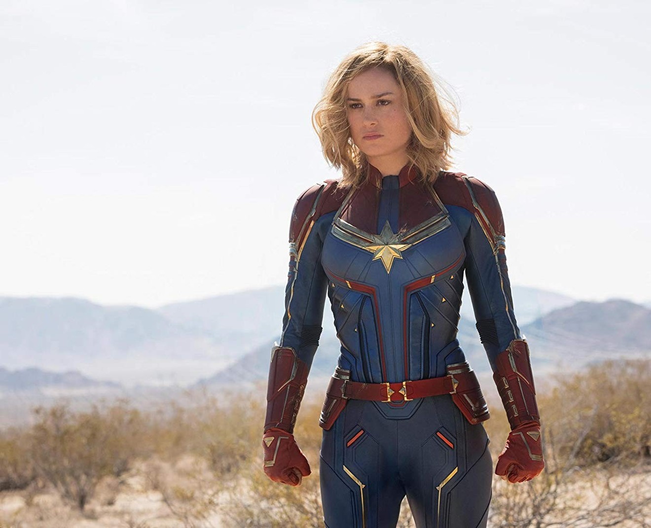 Oscar winner Brie Larson stars as ex-Air Force fighter pilot Carol Danvers in Captain Marvel.