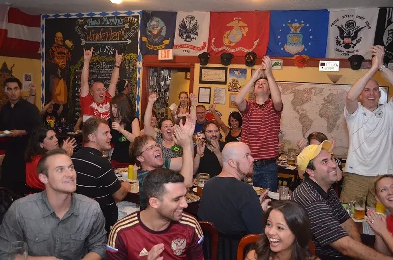 Image: Fans of Germany's soccer team going nuts during the World Cup in 2014. Which team will you be rooting for this year?