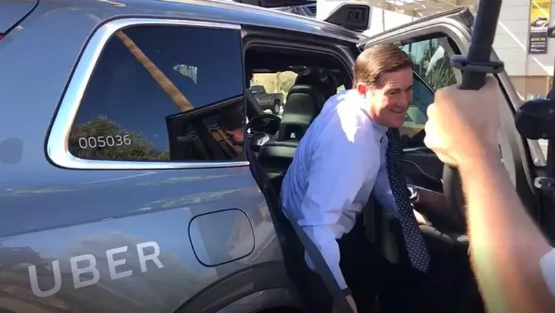 Image: Governor Doug Ducey has touted his welcoming policy for autonomous vehicles — but now the state faces a $10 million wrongful death claim over that policy.