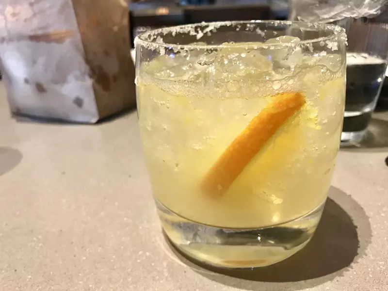 Image: The premier Cru margarita is tequila, homemade agave syrup, and a bit of orange. Have enough of them and you're sure to get your daily serving of fruit, right?