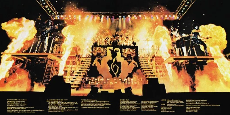 Image: Even the cover art for both Kiss Alive! and Alive II was as staged as a fake moon landing.
