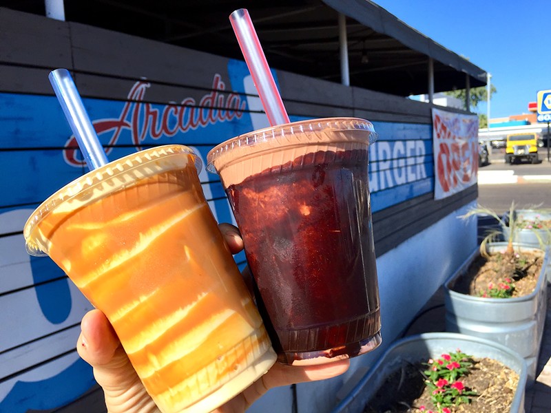 Salted dulce de leche and chocolate chile shakes at The Stand.