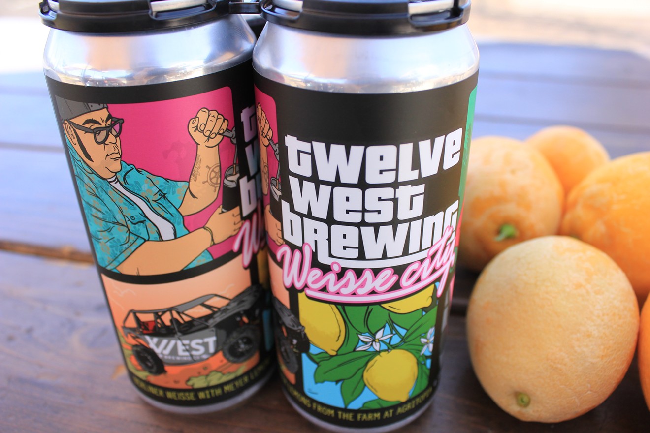 12 West's Weisse City, a Berliner Weisse with Meyer lemons from Agritopia.