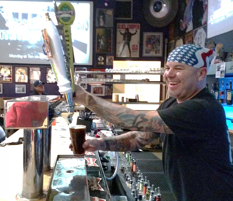 Image: Longtime bartender Mike is always serving up something fresh and cold for your drinking pleasure at Cooper'stown in Downtown Phoenix.