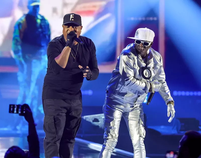 Image: Chuck D and Flavor Flav of Public Enemy perform onstage at T-Mobile Arena on September 23, 2023, in Las Vegas.