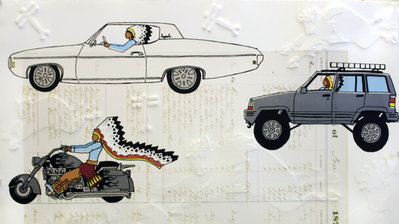 Image: Dallin Maybee, Dragonflies, Bison and a Few Favorite Horses (detail), 2011. Gift from the Map(ing) project from the ASU Herberger Institute for Design and the Arts, Printmaking Department, Assistant Professor Mary Hood