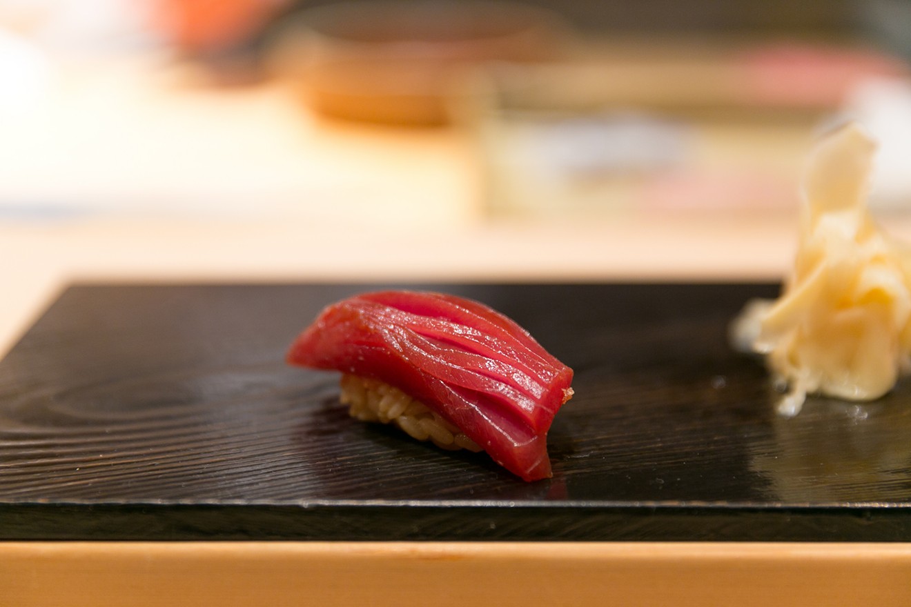 A piece of sushi from Michelin-starred Sushi Tokami in Tokyo. Tokyo has the most number of Michelin- starred restaurants, with 227 restaurants in the city. Michelin stars are usually viewed as one of the industry's highest honors.
