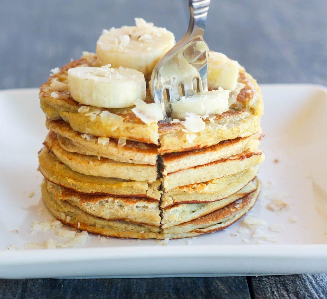 The coconut flour pancakes from Hungry Hobby.