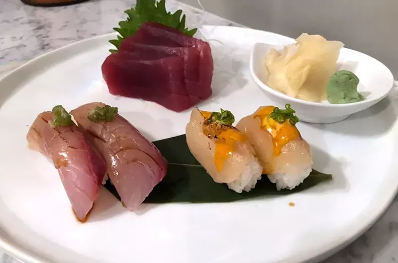 Image: Nigiri and sashimi from Across the Pond.