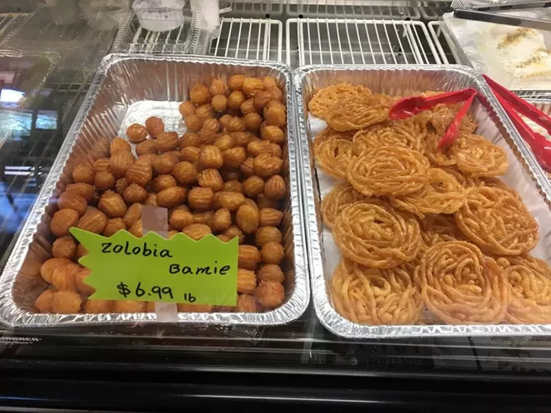 Image: Fritters soaked in flavored syrup from Caspian Food Market.