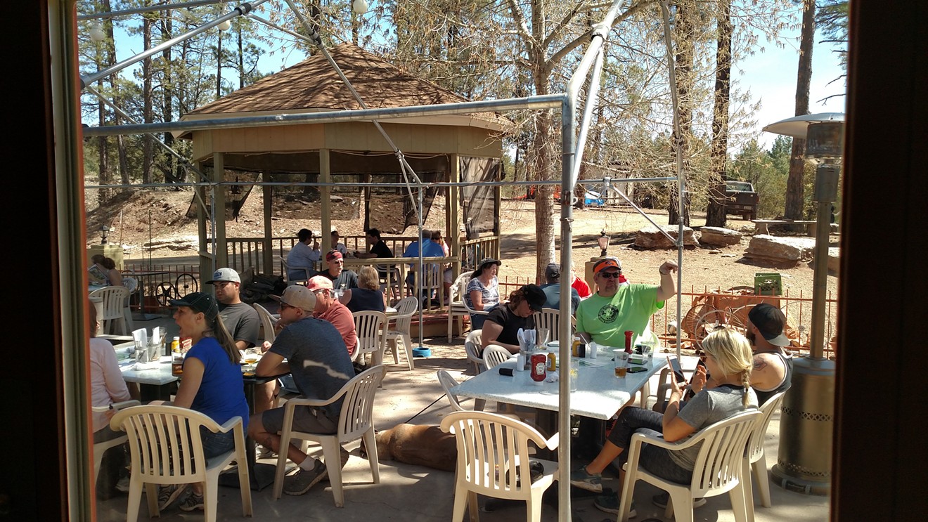 The patio is where it's at when visiting That Brewery in Pine.