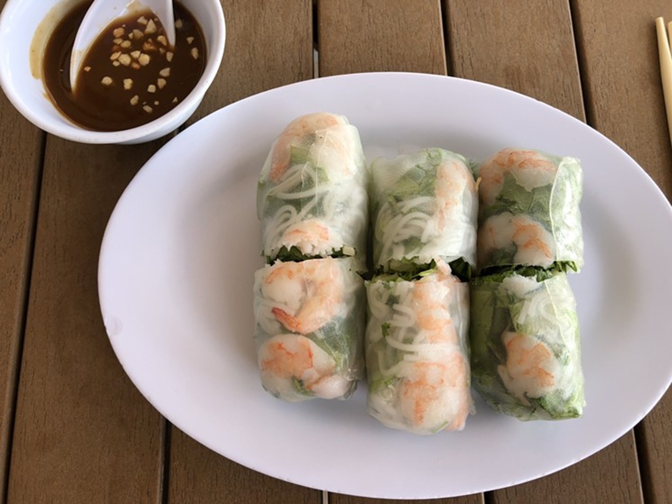 Shrimp spring rolls from Tea Light Cafe