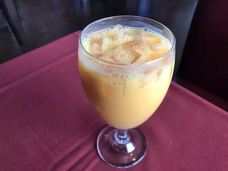 Image: New India Gate's mango lassi is made from homemade yogurt.