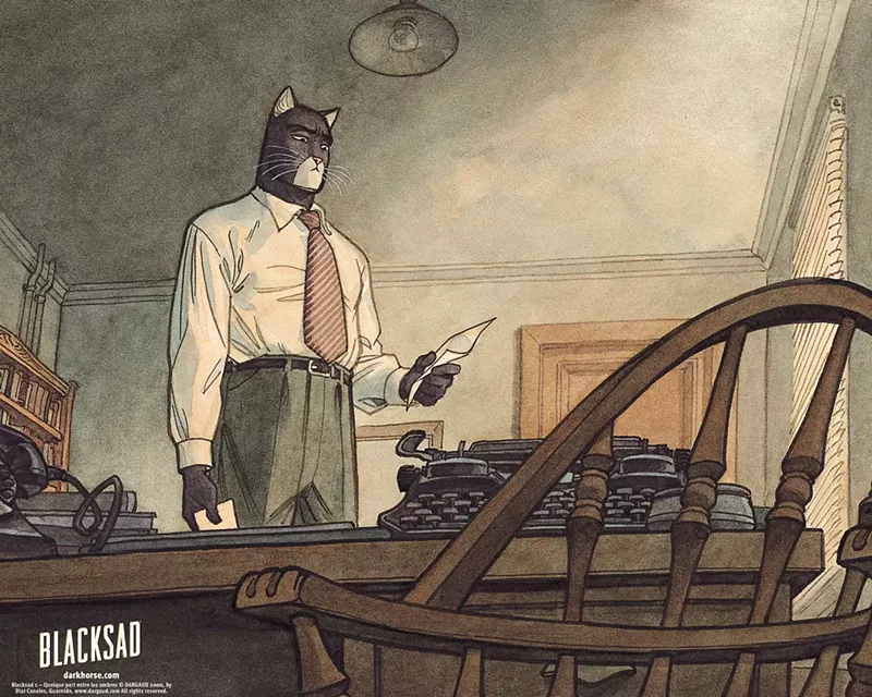 Image: The aesthetic and art direction reeks of 1950s film noir.