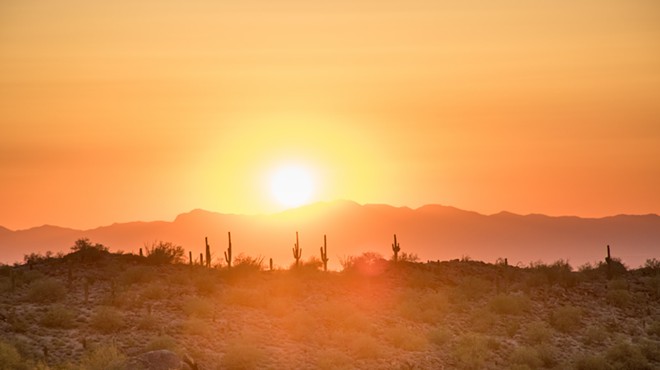 The desert at sunset.