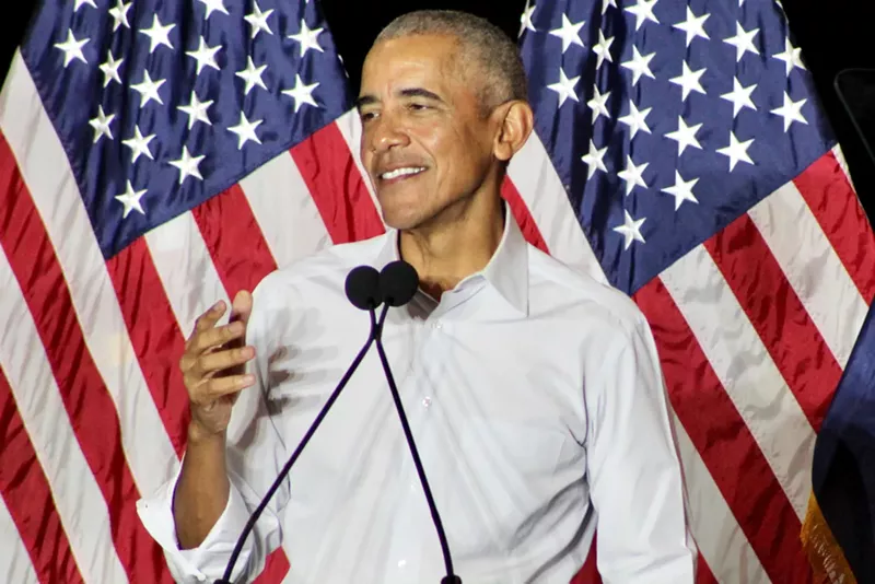 Image: Former President Barack Obama came to the Valley on November 2 to give a boost to statewide Democratic candidates.