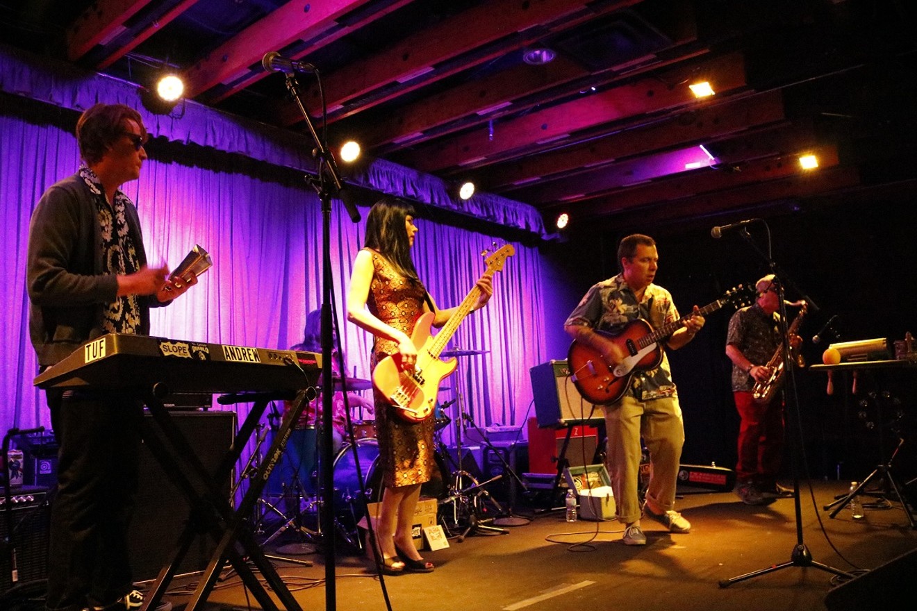 Local smooth operators Moonlight Magic onstage at the Crescent Ballroom.