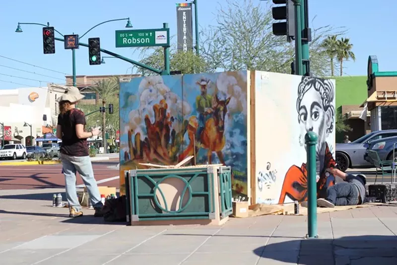 Image: Mural painting to help activate downtown Mesa.