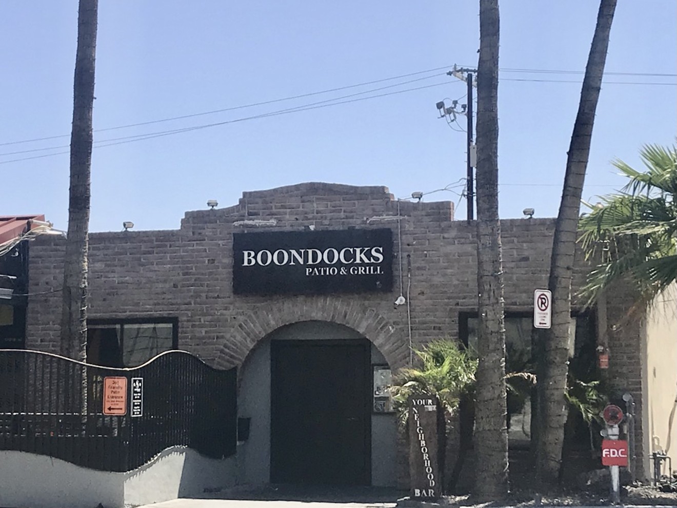 Entrance to Boondocks Patio & Grill in Old Town Scottsdale.