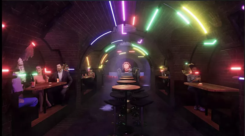 Image: A rendering of the future Devil's Hideaway, one of two concepts due to open in the former Rula Bula space in downtown Tempe in November.
