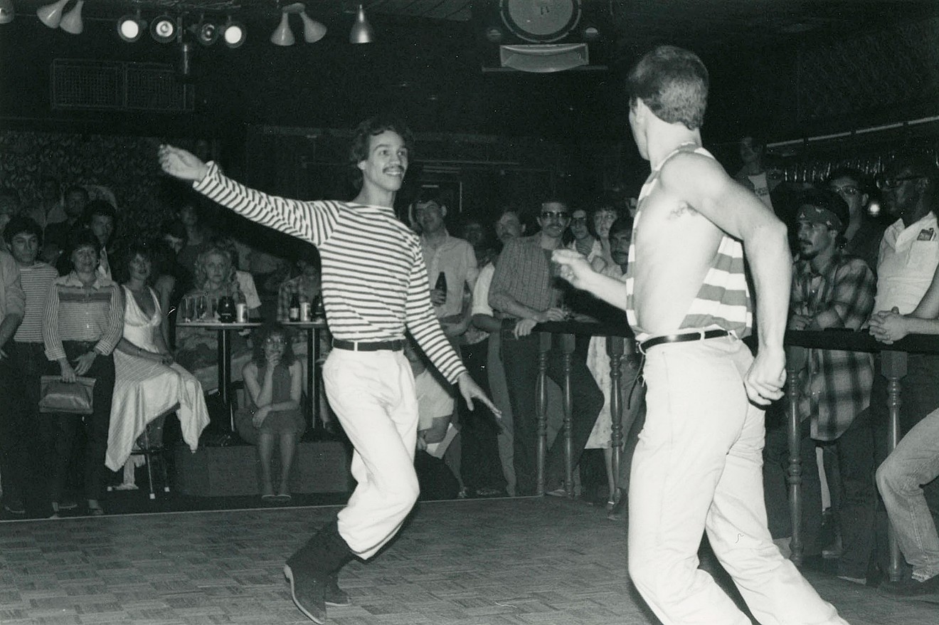 Two men compete in a dance contest in the early 1980s at Charlie's Phoenix, one of the Valley's longest-running LGBTQ bars.