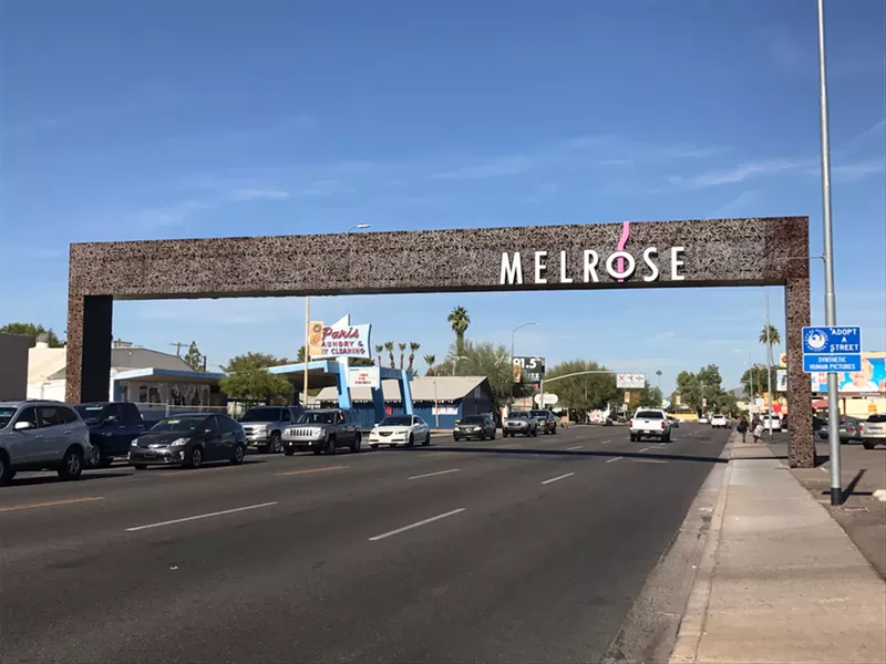 Image: Looking north along Seventh Avenue in the Melrose District of Phoenix.