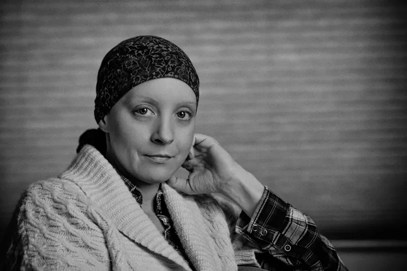 Image: Jen Campisano lost her hair twice during chemotherapy.