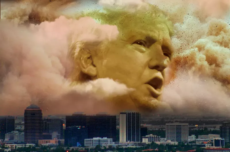 Image: donald trump's face in a dust storm