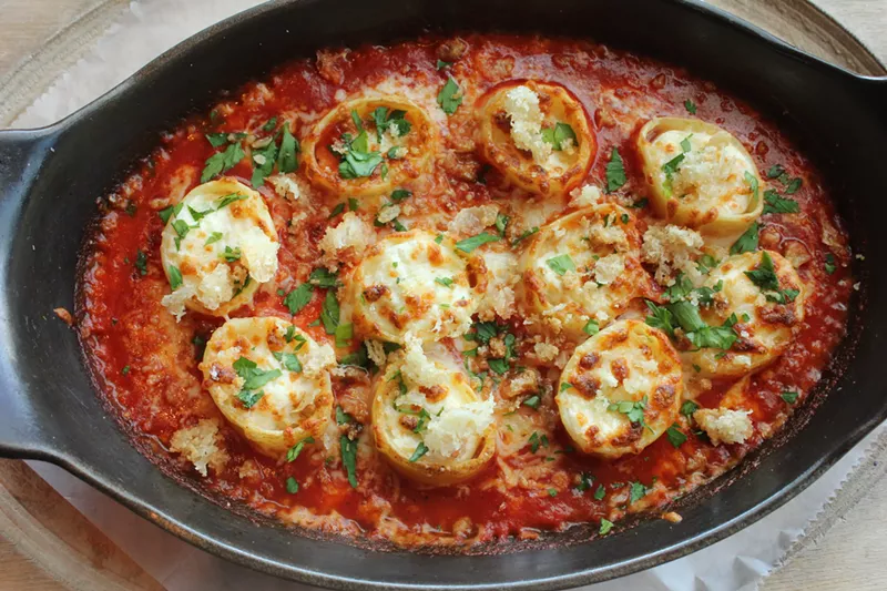 Image: Baked "rigatoni," the first pasta dish ever to be offered at St. Francis.