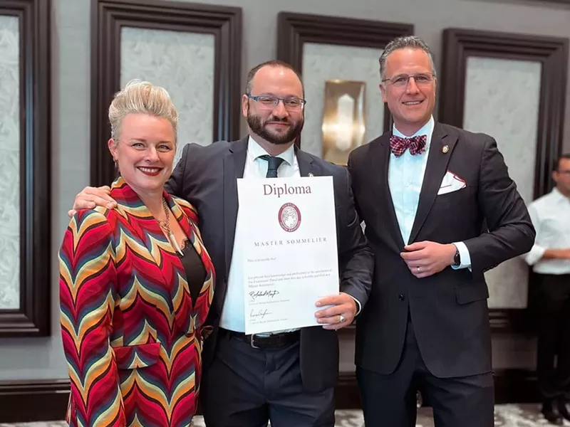 Image: Master Sommeliers Mark Guillaudeu, Emily Wines and Michael Meagher.