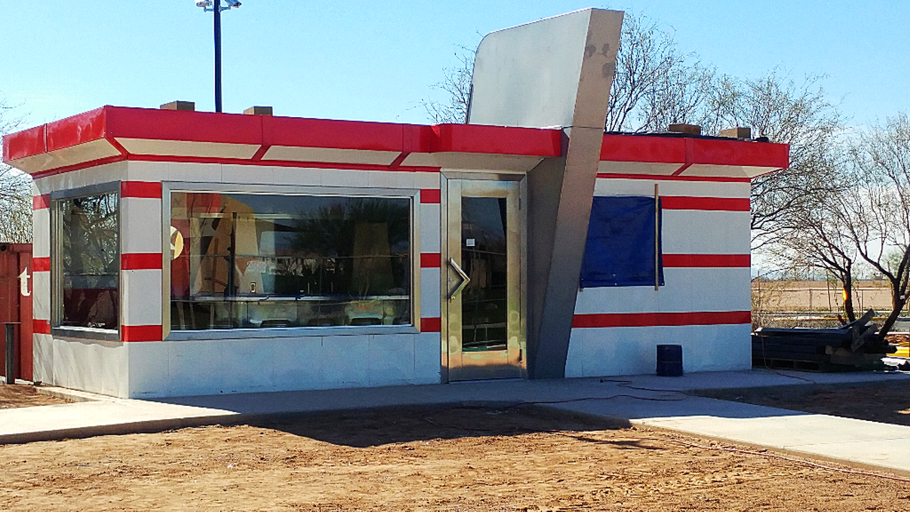 Chef Adam Allison's new Handlebar Diner will operate from a vintage Valentine-style diner that was recently installed at Eastmark, a master-planned community in southeast Mesa.