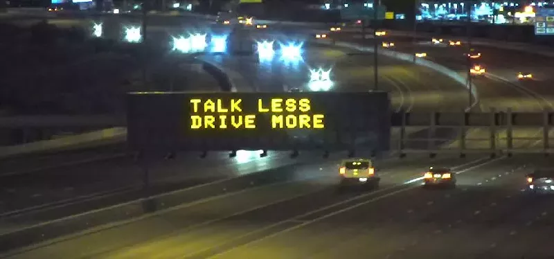 Image: Dynamic message sign inspired by the musical Hamilton.