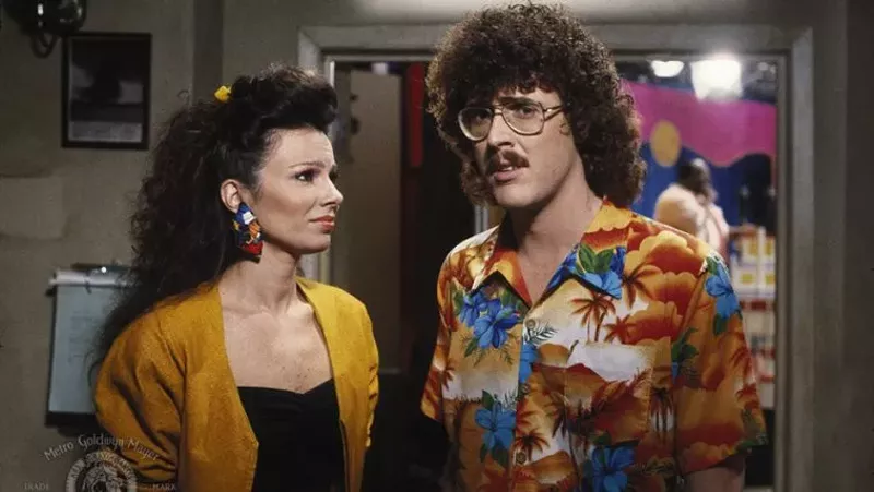 Image: Fran Drescher and "Weird Al" Yankovic in UHF.