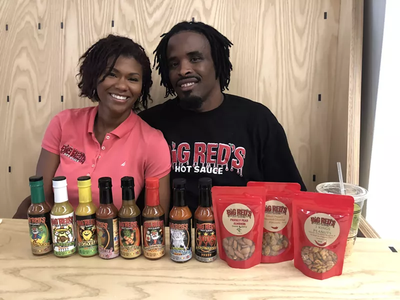 Image: Tasia and Paul Ford of Big Red's Hot Sauces.