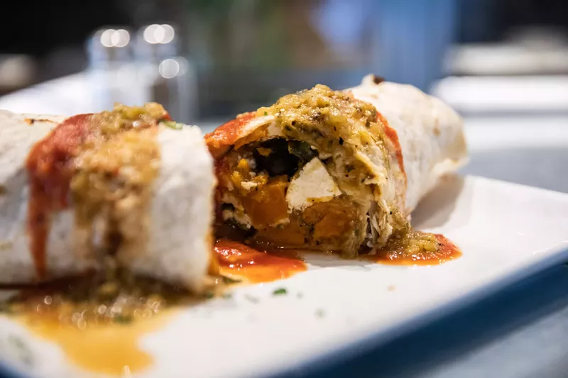 Image: Tofu and sweet potatoes fill this breakfast burrito at Liberty Market.