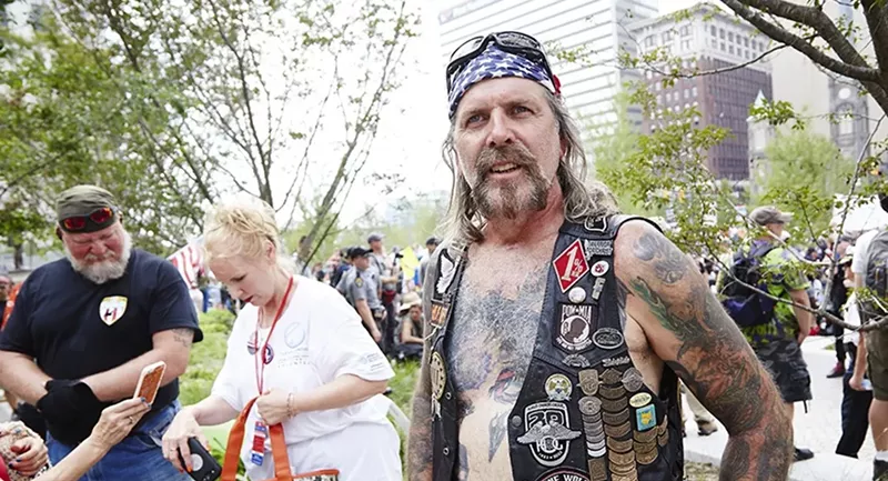 Image: Bikers for Trump are expected to provide security for the president's supporters Tuesday.