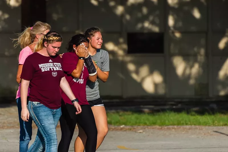 Image: Students overcome with grief after Friday's school shootings in Santa Fe, Texas. Will Arizona respond?