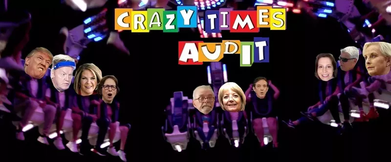 Image: The Arizona Senate's ballot audit is being conducted at the state fairgrounds, which is appropriately also hosting the Crazy Times Carnival this week.