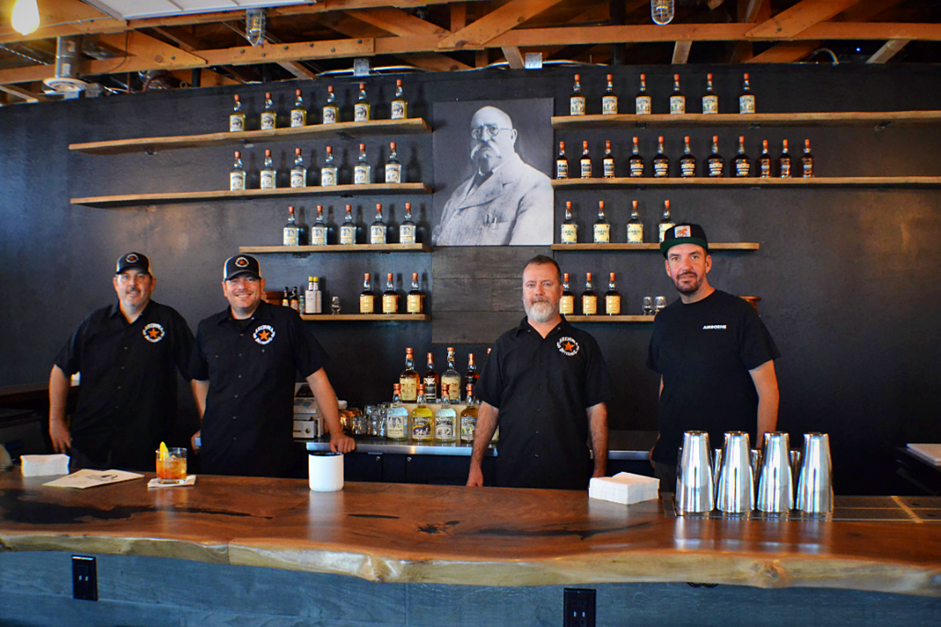 (Left to right) Jason Grossmiller, Micah Olson, Jon Eagan and Justin Reed at Arizona Distilling Co. in Tempe.