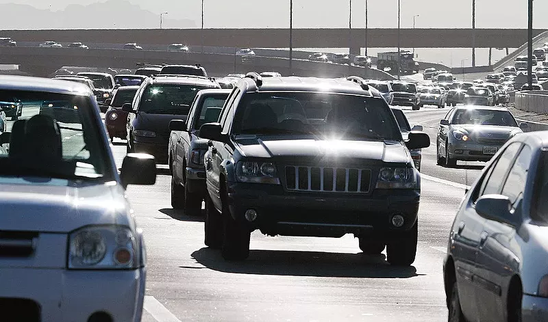 Image: bumper to bumper traffic on a highway