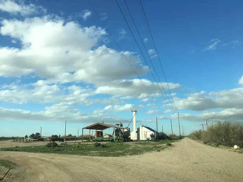 Image: The entrance to RaT Farms, owned by Rodney and Tiffany Shedd, in Pinal County, Arizona.
