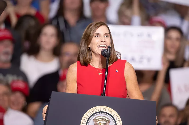 Image: Martha McSally at a rally with President Trump in the run-up to the election.