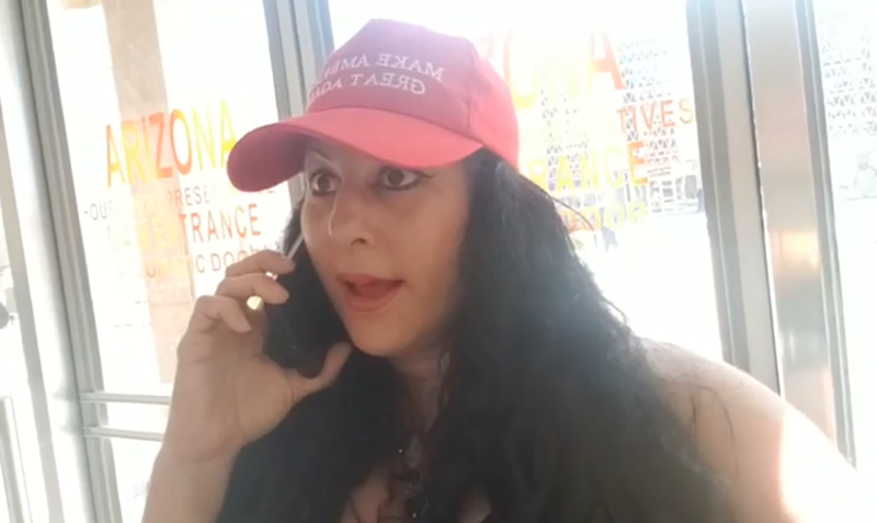 Image: Jennifer Harrison and another activist affiliated with a far-right group have been barred from entering the Arizona House of Representatives.
