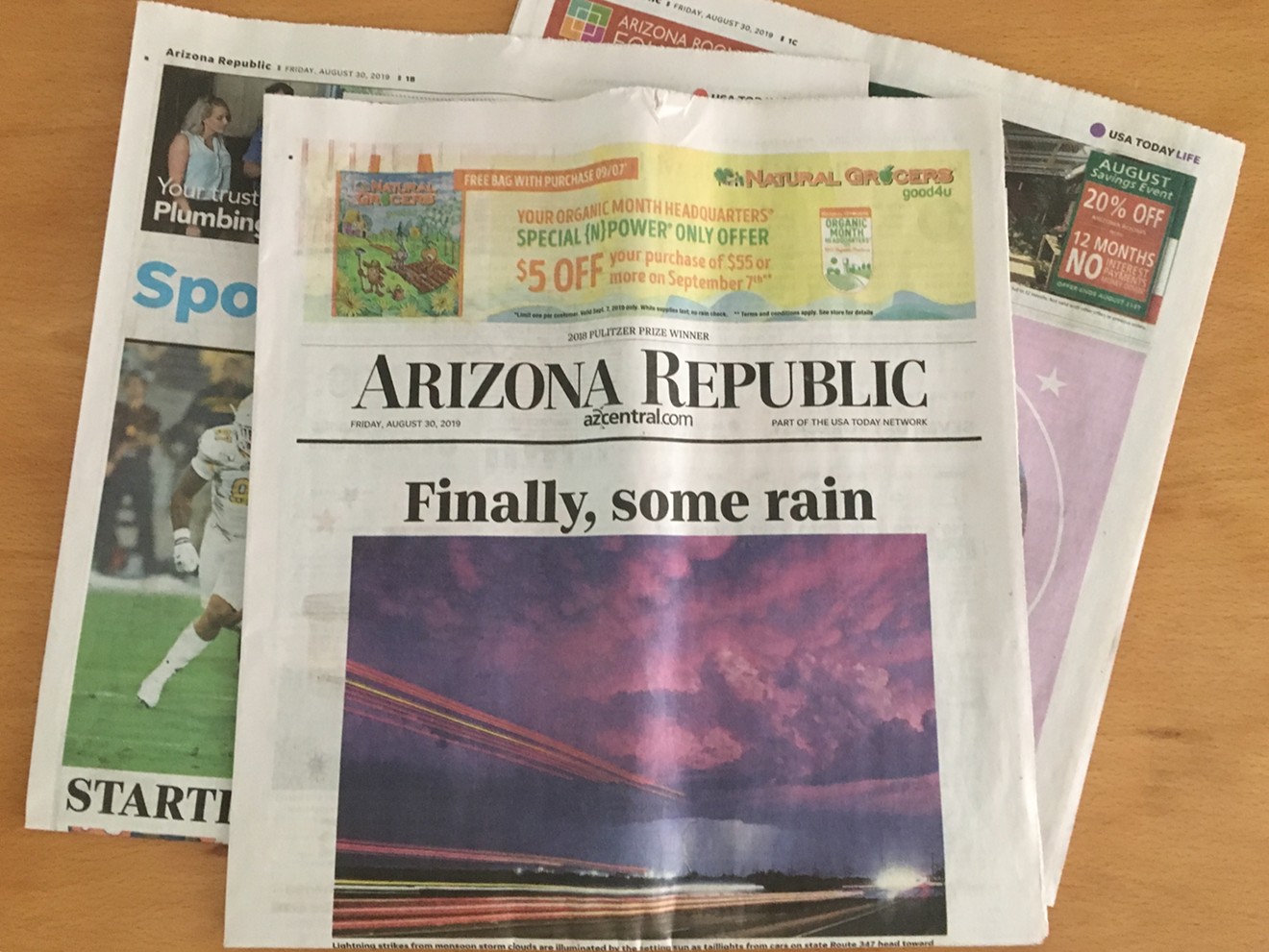The August 30, 2019, edition of the Arizona Republic.