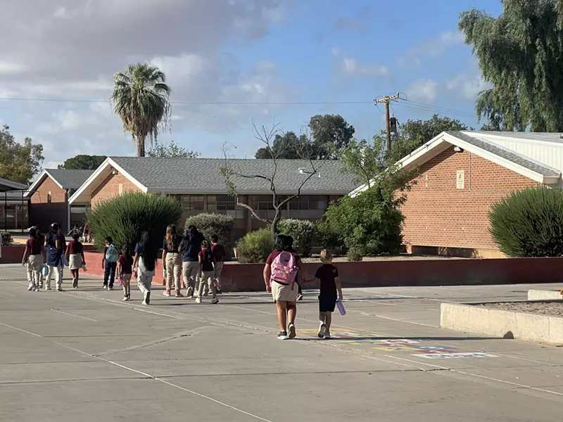 Image: students walking to school