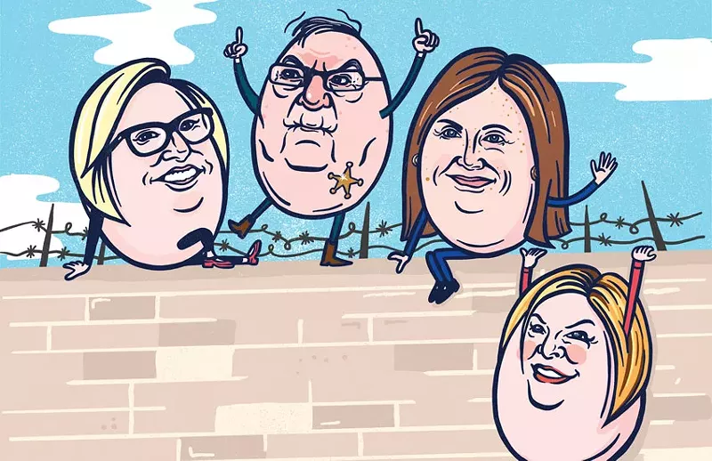 Image: Who will end up sitting highest on the wall?